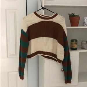 Striped cropped sweater